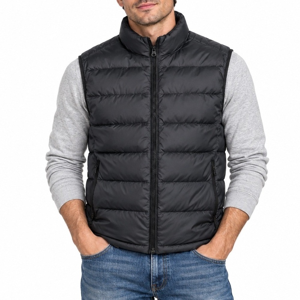 RLX Ralph Lauren Vest Women Medium Black Puffer Down Quilted Lightweight Feather - Picture 1 of 10